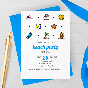 Barbecue Icons Party Invitation