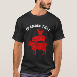 Barbecue I'D Smoke T Bbq Grilling Smoker Grill T-Shirt