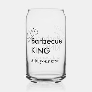 Barbecue king add name text men kitchen bakery  can glass