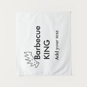 Barbecue king add name text men kitchen bakery tapestry