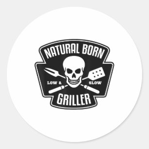 Barbecue Natural Born Griller Funny Grill Master G Classic Round Sticker