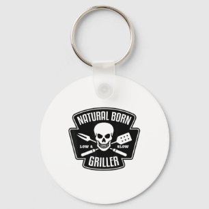 Barbecue Natural Born Griller Funny Grill Master G Key Ring
