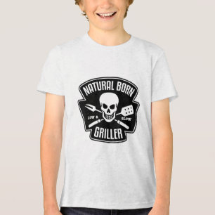 Barbecue Natural Born Griller Funny Grill Master G Tri-Blend Shirt
