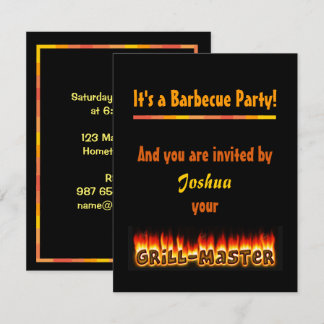 Barbecue Party Invitation by Grillmaster (nameI
