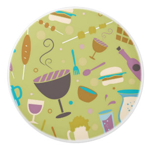 Barbecue Pattern Ceramic Knob