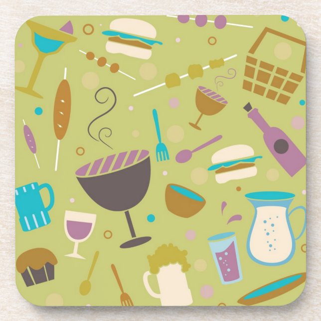 Barbecue Pattern Coaster (Front)