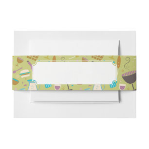 Barbecue Pattern Invitation Belly Band
