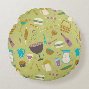 Barbecue Pattern Round Cushion