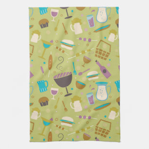 Barbecue Pattern Tea Towel