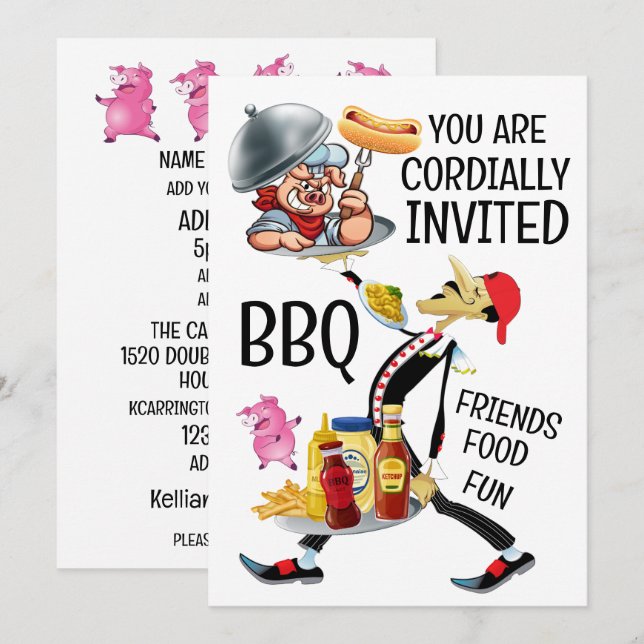 Barbecue / Pig Pickin' Invitation (Front/Back)