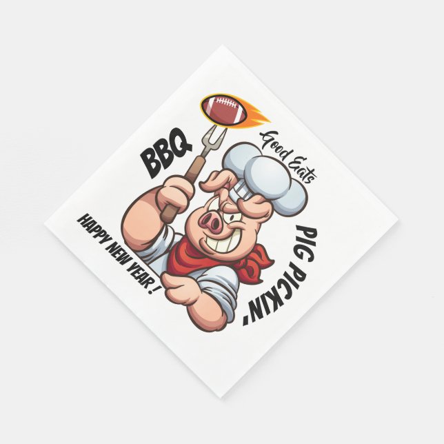 Barbecue Pig Pickin' Napkin (Corner)