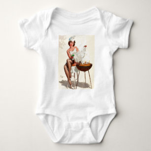 Barbecue Pin-Up Girl Baby Bodysuit