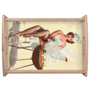 Barbecue Pin-Up Girl Serving Tray