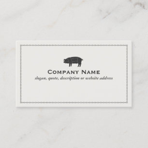 Barbecue Pork Black Sectioned Pig Business Card