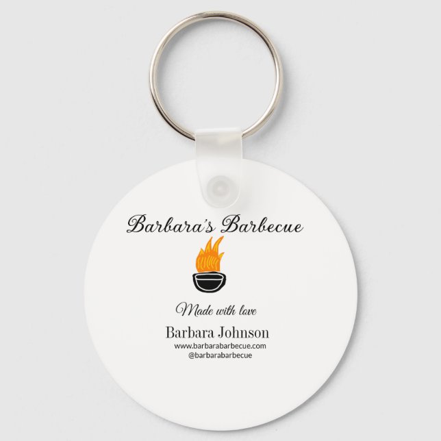 Barbecue restaurant kitchen social media website n key ring (Front)