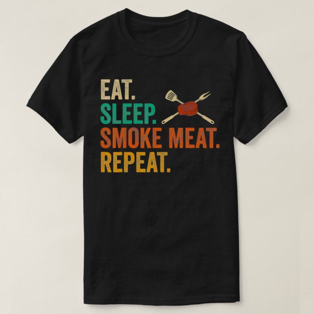 Barbecue Smoke Meat BBQ  T-Shirt (Design Front)