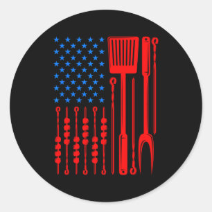 Barbecue son dad husband fathers day funny classic round sticker