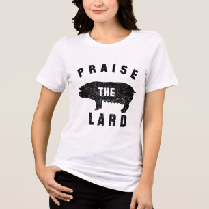 Barbecue Tees - Praise The Lard - Bbq - Mens Grey