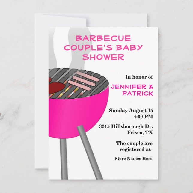Barbecue Themed Couple's Baby Shower Invitation (Front)