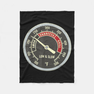 Barbecue Thermometer Smoky Barbecue Grill Low Slow Fleece Blanket