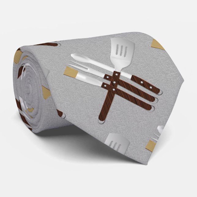 Barbecue Utensils Tie (Rolled)