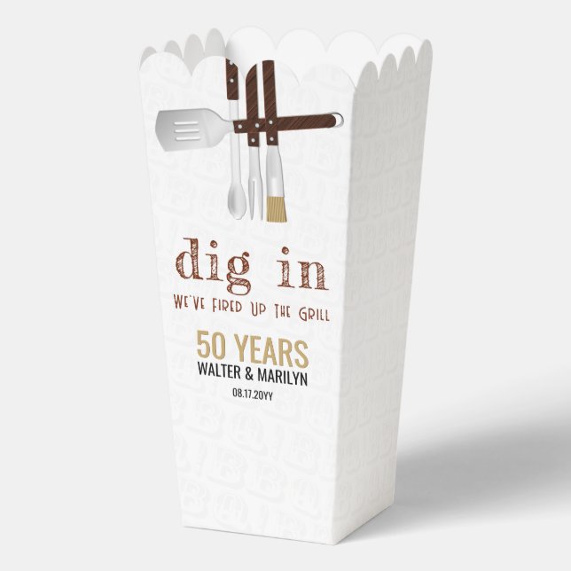 Barbecue Wedding Anniversary Favour Box (Back)