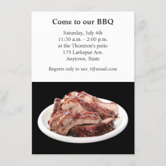 Barbecued baby back ribs invitation