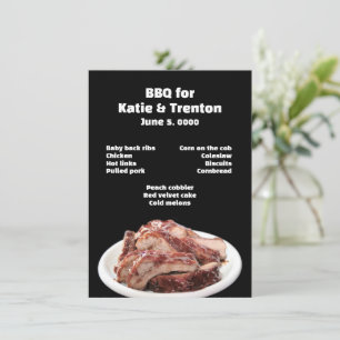 Barbecued baby back ribs menu