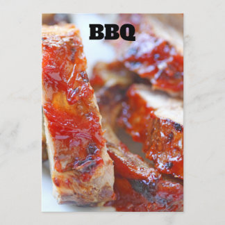 Barbecued ribs on a plate invitation