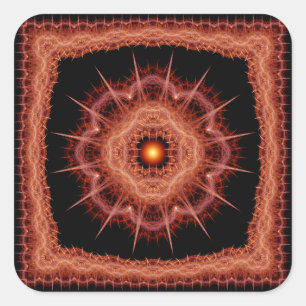 Barbed magical fractal ornament square sticker