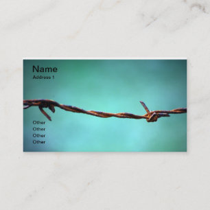 barbed WIRE AGAINST SKY BLUE BACKGROUND RANDOM ABS Business Card