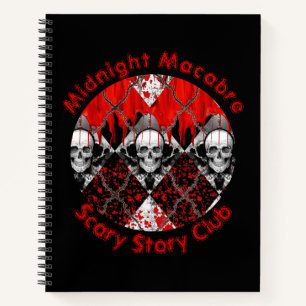 Barbed Wire Argyle Blood Spatter Skull Personalise Notebook