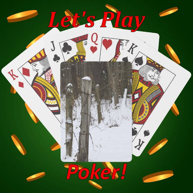 Barbed Wire Farm Fenceline in a Cold Winters Snow  Playing Cards (Creator Uploaded)
