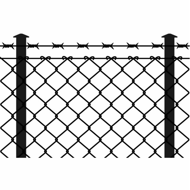 Barbed Wire Fence Silhouette Standing Photo Sculpture (Front)