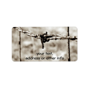 Barbed Wire Fencing (Sepia) Label