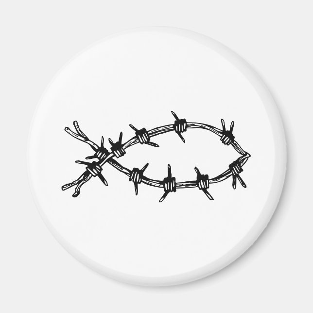 Barbed Wire Fish Magnet (Front)
