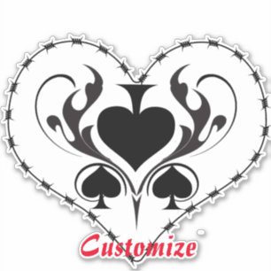 Barbed Wire Heart Black Spades Thunder_Cove