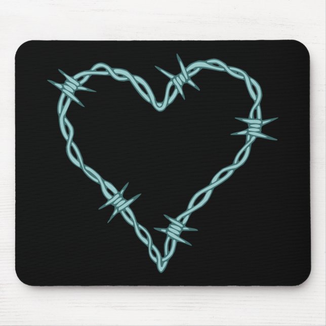 Barbed Wire Heart Mouse Mat (Front)