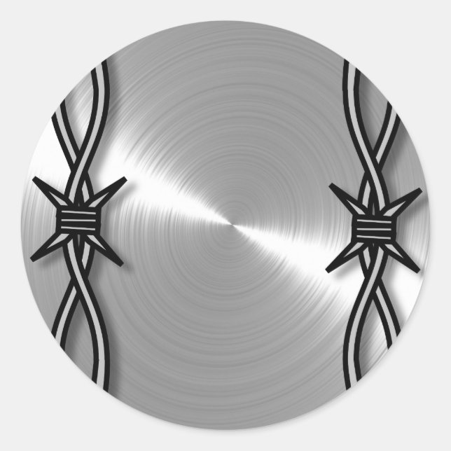 Barbed wire pattern classic round sticker (Front)