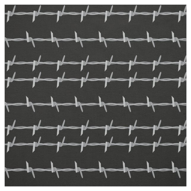 Barbed Wire Pattern on Black Fabric (Swatch)