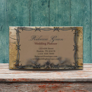 barbed wire rural western country farm business card