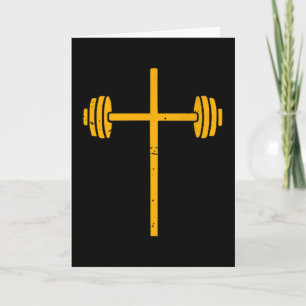 Barbell Cross-shirt Funny Christian Workout Gym Je Card