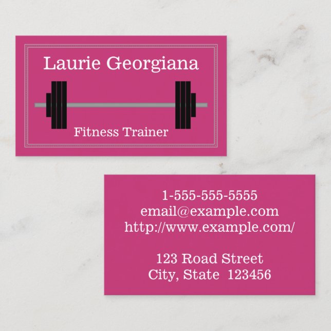 Barbell Fitness Trainer Business Card (Front/Back)
