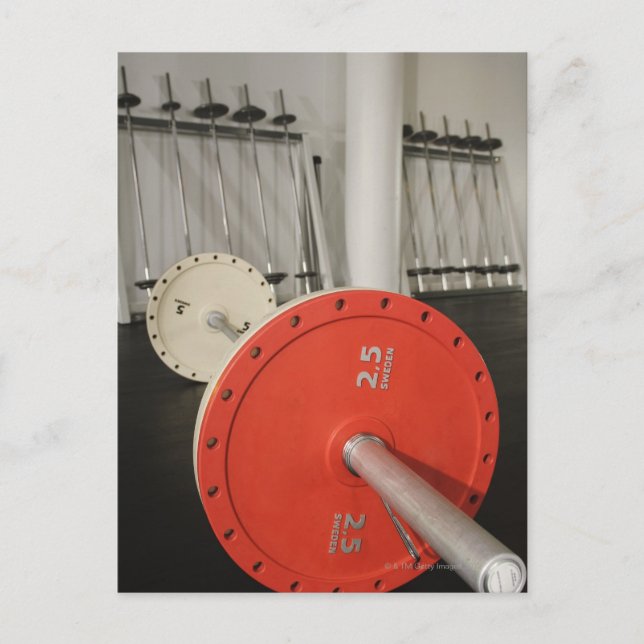 Barbell in gym postcard (Front)