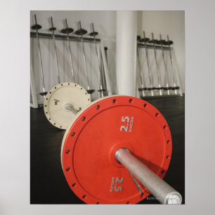 Barbell in gym poster