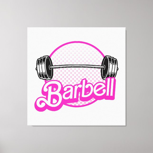Barbell - pink canvas print (Front)