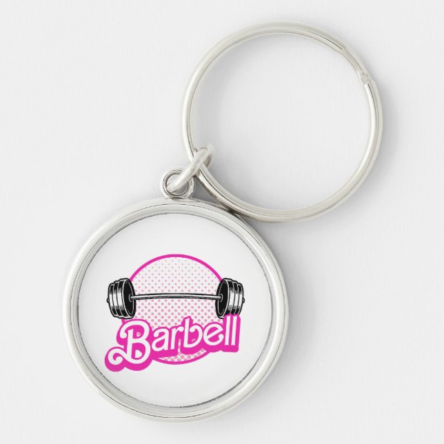 Barbell - pink key ring (Front)