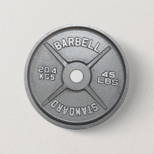 Barbell Plate 6 Cm Round Badge