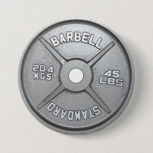 Barbell Plate 7.5 Cm Round Badge