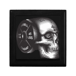 Barbell Plate and Skull - Workout Gym Motivational Gift Box